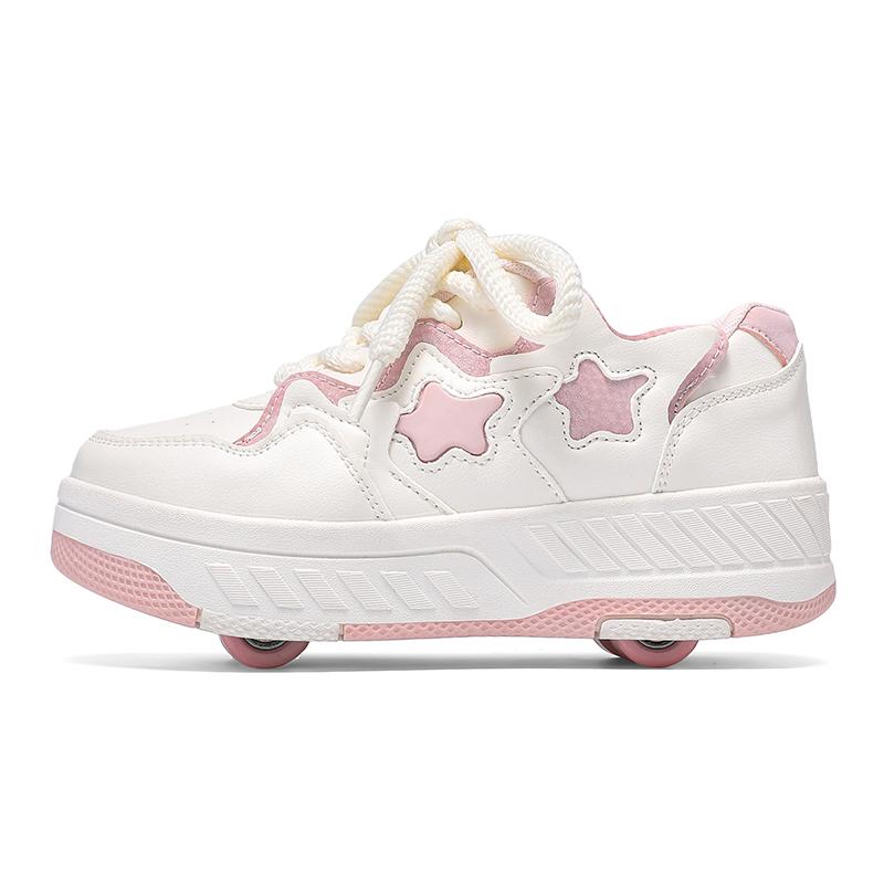 29-40 Детские четырехколесные спортивные ботинки Роликовые коньки Можно спрятать как плоские спортивные туфли Обувь для катания на коньках Спортивная обувь, Женские ботинки для катания на льду