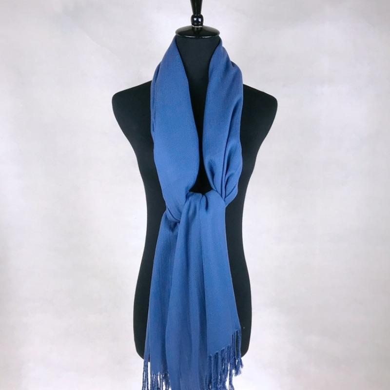 Big Red Club Gift Print OO Embroidery Solid Color Twill Cotton Shawl Scarf Extra Long High Sense