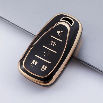 Корпус ключа автомобиля с золотой оправой для Chevrolet Malibu XL, Camaro, Trailblazer RS. 5-пуговичный 4-пуговичный с пряжкой-пакетом. Применимо к трансграничным территориям.