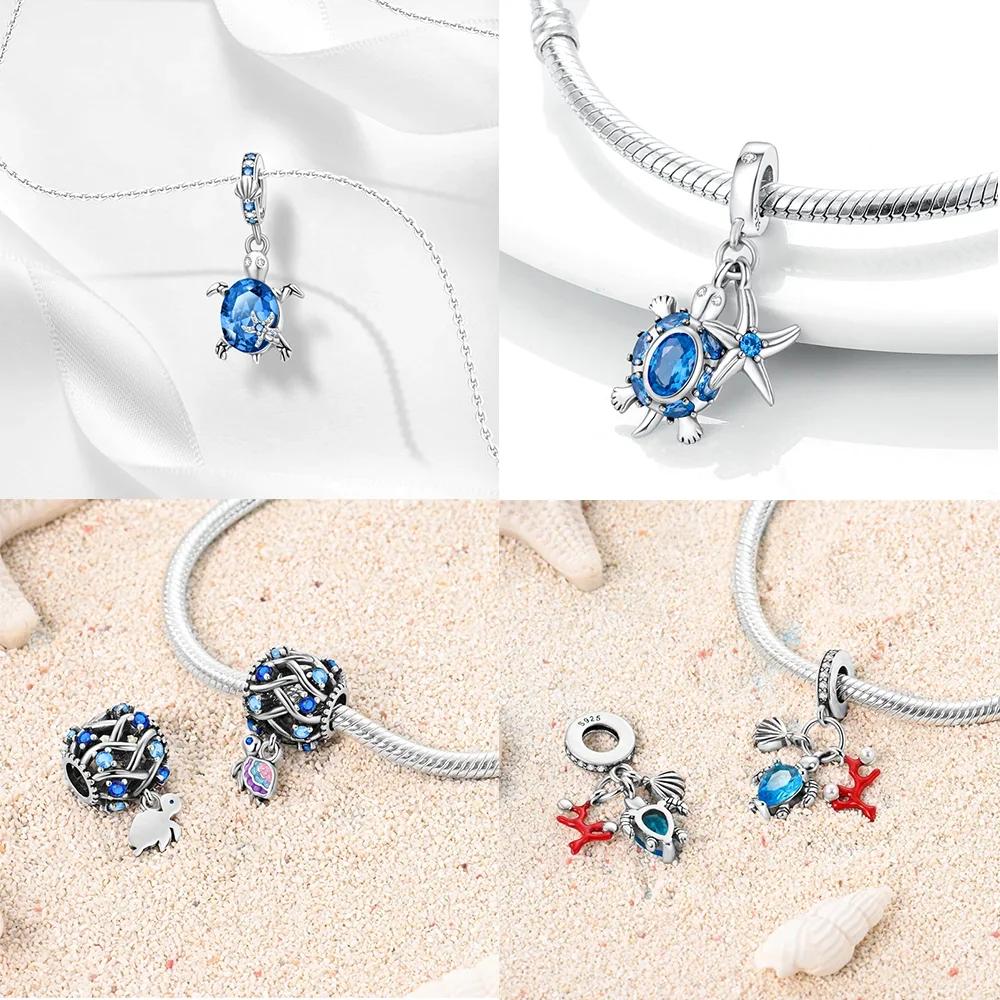 Exquisite Copper Colorful Star Turtle Charm Fit Original Bracelet Women Necklace Jewelry Gift Copper Charm Beads