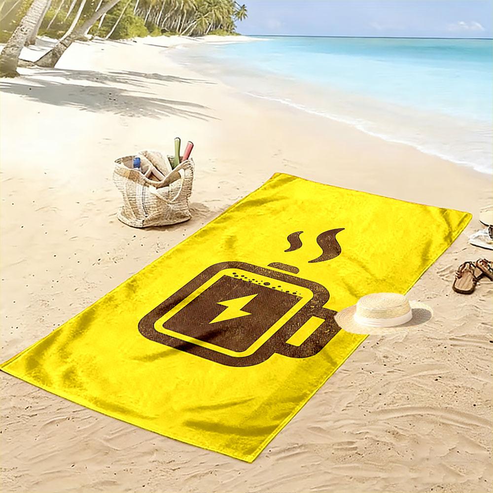 Coffee Mug with Lightning Bolt Beach Towel Quick-drying for Travel Outdoor Sports Jogging Beach and Swimming