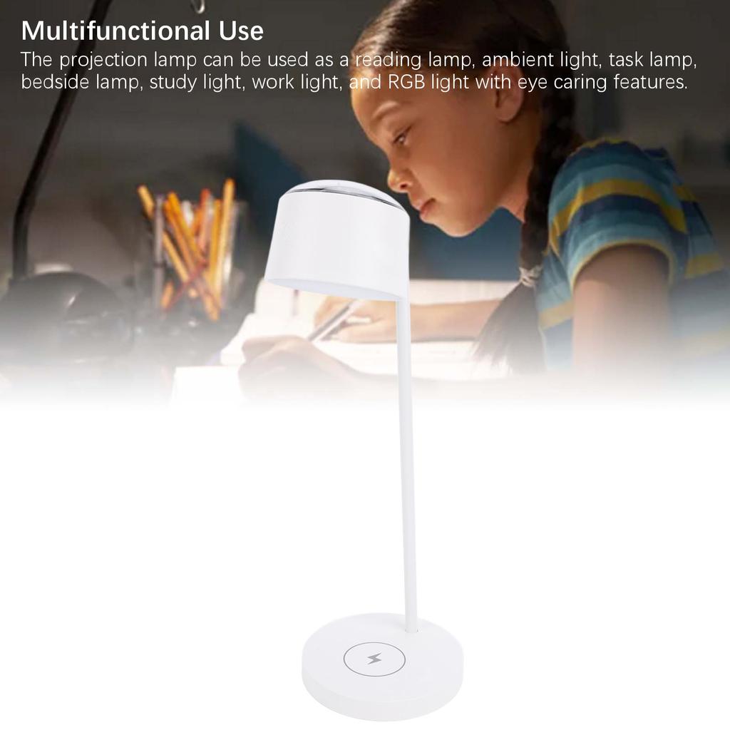 Проекционная лампа Перезаряжаемая Защищающая глаза Стильный вид Диммируемая Настольная лампа на гибкой ножке для чтения Гостиная Спальня