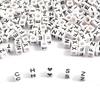 500G Letter Beads Cubic Acrylic Beads White Alphabet Beads 6mm Faceted Beads For Jewelry Making