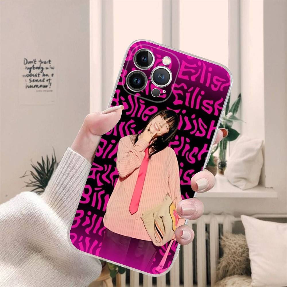 Горячая певица B-Billie EilishS Для IPhone 17 16 15 14 13 12 Mini 11 Pro Max Прозрачный чехол