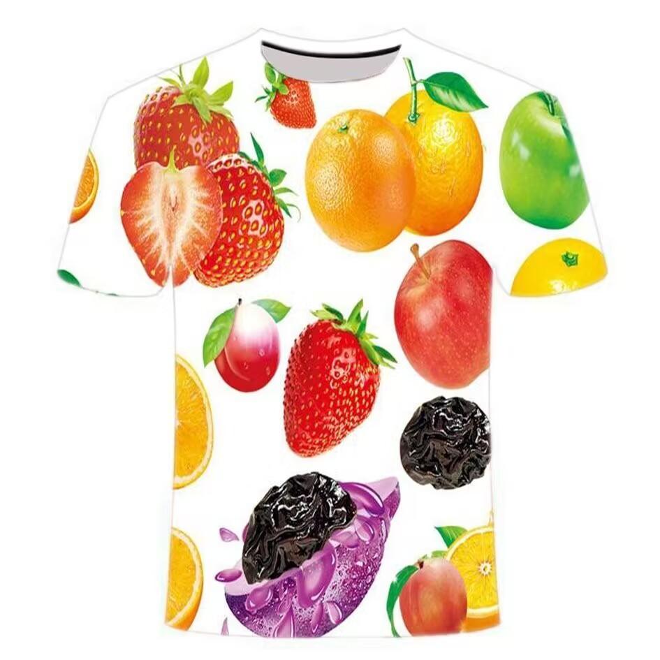 Summer Fruit Vegetable 3D Printed T-Shirts Fashion Oversized Short Sleeved Men's and  Women's Unisex T-shirts
