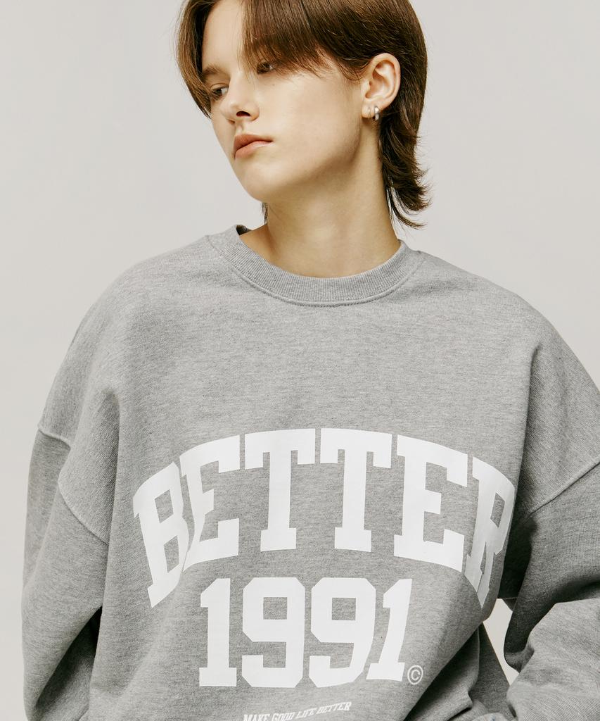 MATCHGLOBE Better Printed Sweatshirt (Melange Grey)
