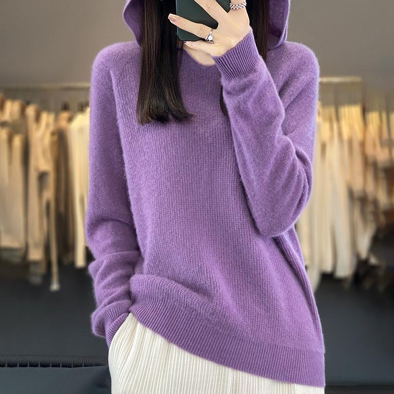 Женский кашемировый свитер Qinghe cashmere 30% кашемир 70% шерсть Женский осенне-зимний кашемировый свитер мягкий и теплый