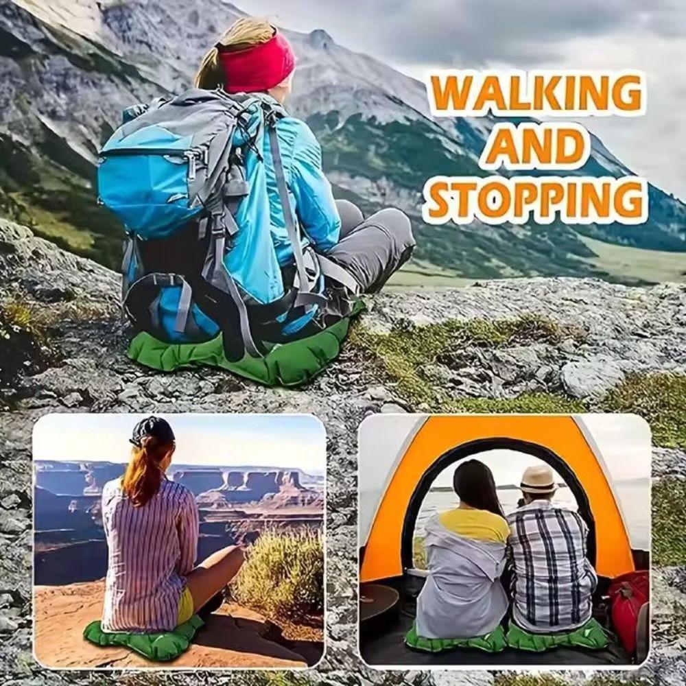 Foldable Inflatable Seat Cushion Waterproof Camping Chair Pad Travel Chair Cushion Camping