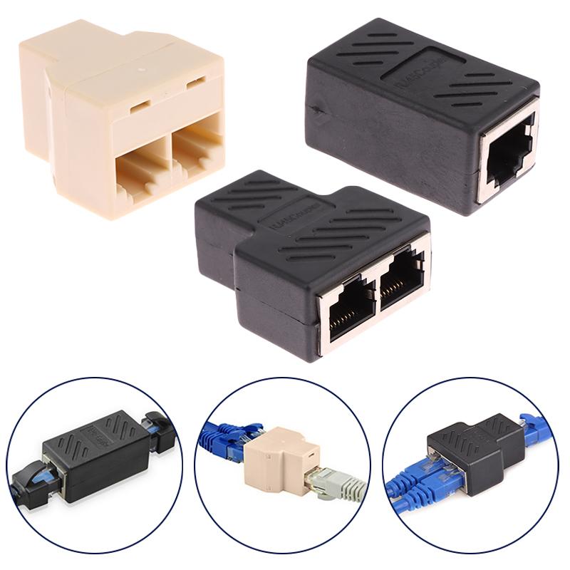 Rj45 Connector 1 To 2 Way Lan Ethernet Cable Network Splitter Coupler Rj45 Cat5/Cate6 Interface Extender Adapter
