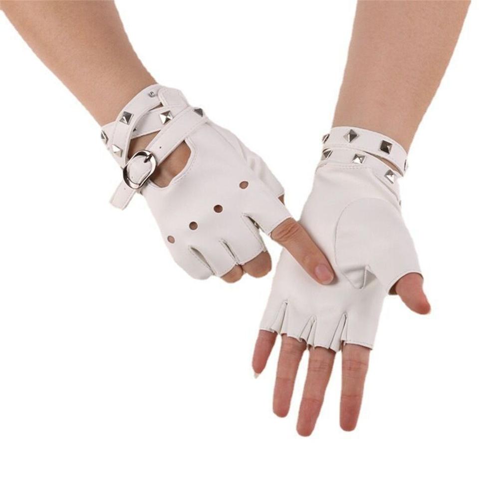 New Rivet Ride Leather Mittens Fingerless Punk Glove Gloves