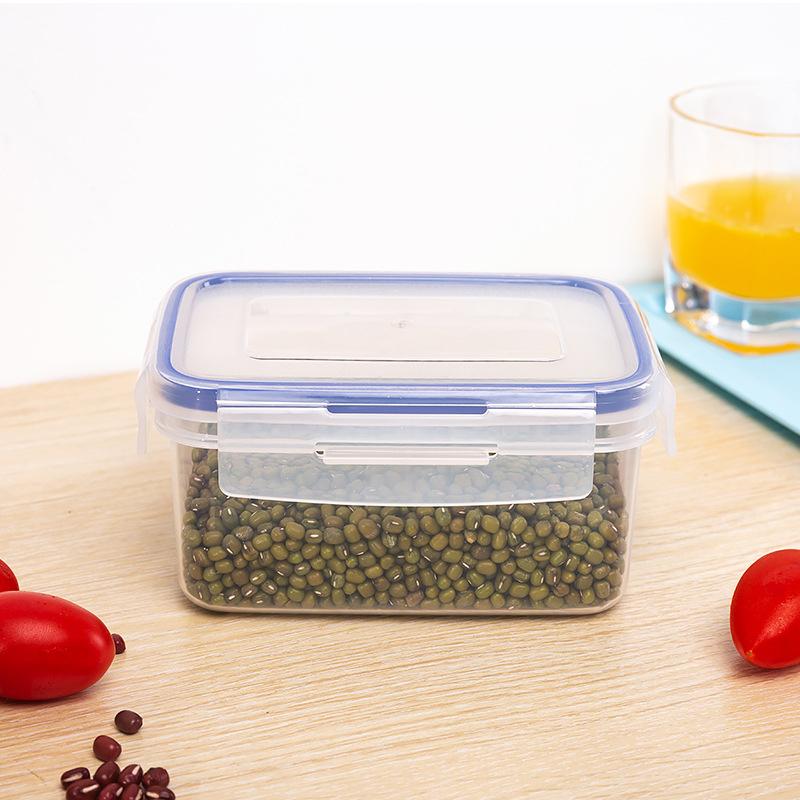 Sealed Rectangular Refrigerator Storage Box With Lid Plastic Crisper Microwave-Heated Lunch Box With Lid