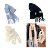 Women Winter Scarf Maillard Styling Neckerchief Harajuku Style Decorative Scarf Thin Knitted Neck Guard Lightweight