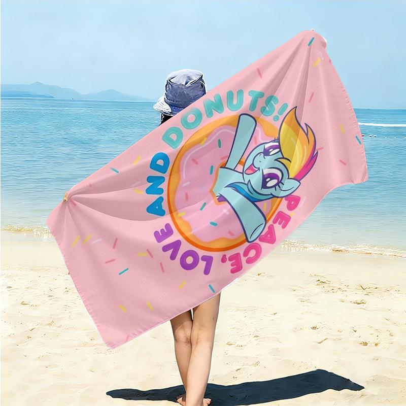 1Pc Rainbow Unicorn Heart Beach Towel Microfiber Beach Towel Thin Absorbent For Beach Swimming Yoga Bath Sports 0917125