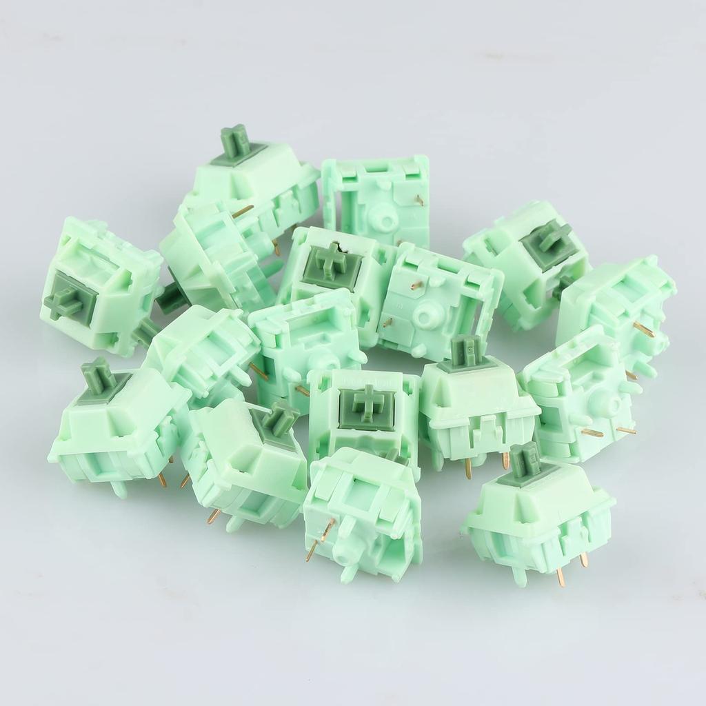 Линейный переключатель KiiBoom 55gf Matcha для механической клавиатуры с POM-штоком, 5-контактный переключатель для клавиатуры, корпус из ПК и нейлона для гейминга, DIY-клавиатура, 35 штук (Матча)