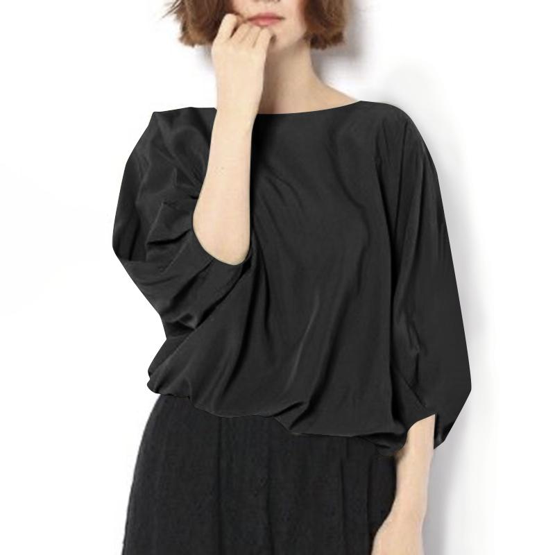 ZANZEA Женская повседневная блузка с круглым вырезом и рукавом 3/4