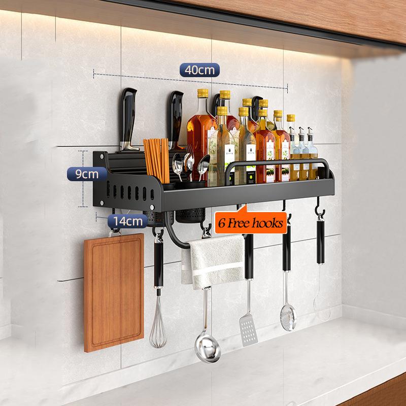 Кухонная полка без удара, новая настенная многофункциональная трубка для хранения приправ, палочек для еды, настенные кухонные аксессуары