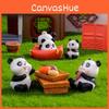 Cute Resin Panda Craft Set For Diy Miniature Decorations And Tea Scene