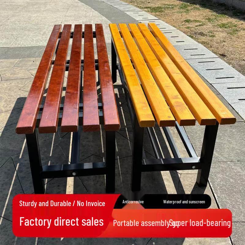 Jun Dingying Solid Wood Long Bench