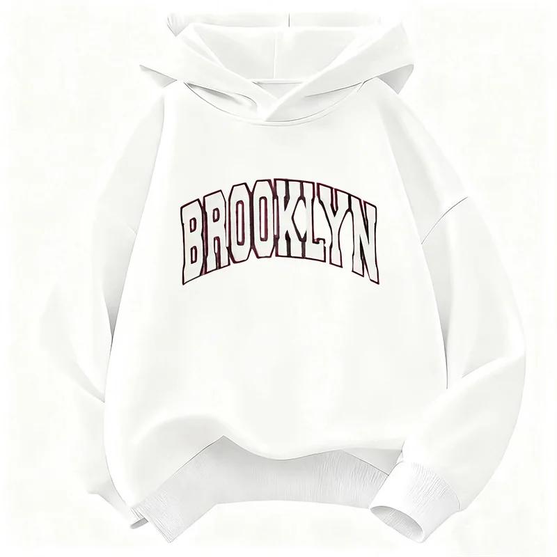 Brooklyn Letter Printed Hoodie - Casual Fashion Sweatshirt Hoody for Kids Boys And Girls Comfortable Streetwear Clothing