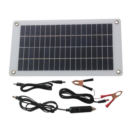 10W 18V/5V Solar Panel Dual USB Direct Current Outdoor Camping Hiking Cycling Power Bank Mobile Phone Emergency Charger Polycrystalline Solar