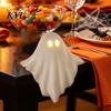 Battery Operated Ghost Light Up Halloween Decoration, Cute LED Glowing Shelf Sitter, Decorative Sculpture Spooky Table Edge Figurine for Indoor Mantel