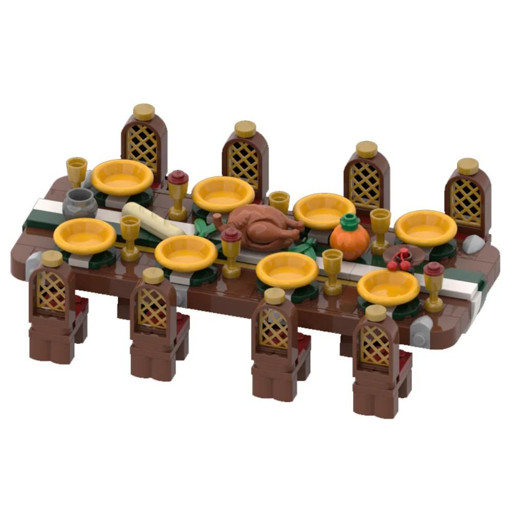 Игрушки из строительных блоков MOC Серия средневековой настольной мебели Модель Креативное украшение Игрушки для самостоятельной сборки Праздничные подарки для всех