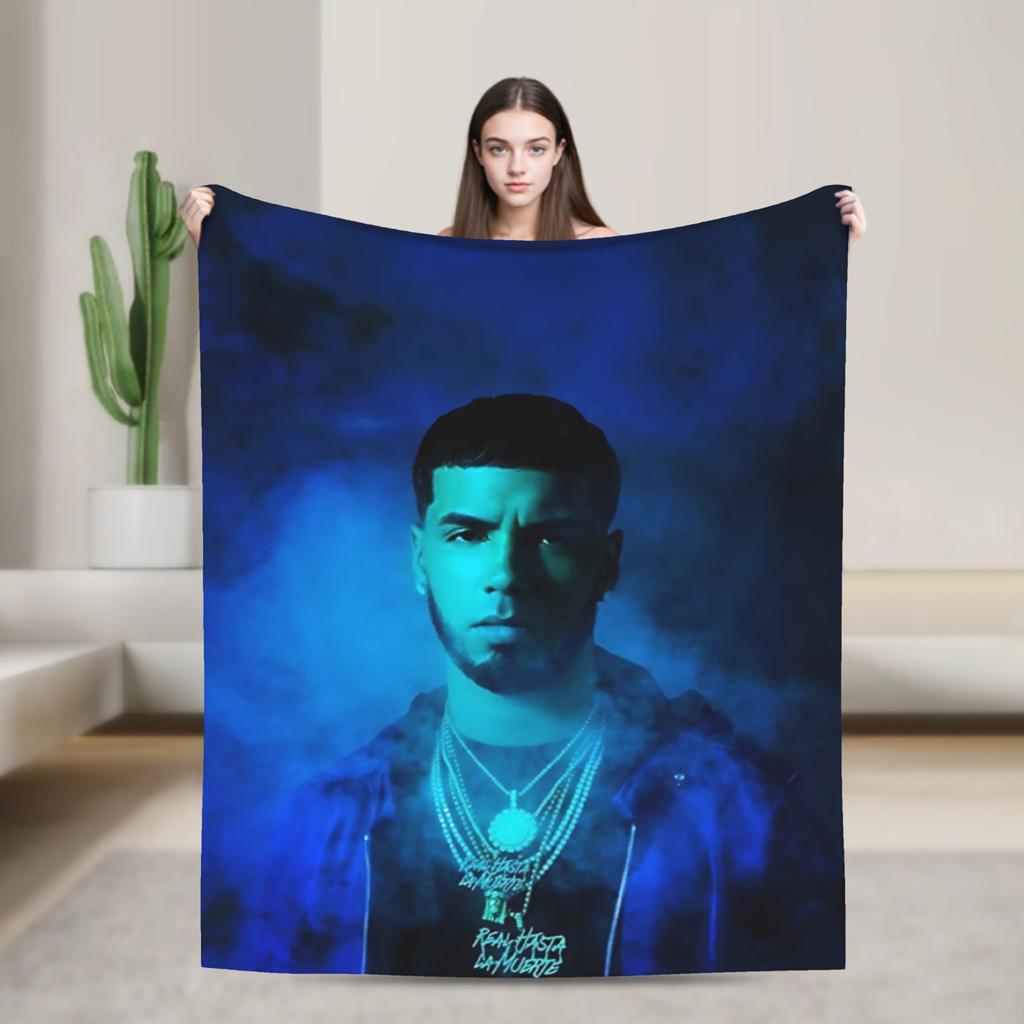 Rapper Anuel AA printed Blanket Picnic Flannel Throw Blanket For Couch Bed Soft Custom DIY Quality Bedspread Gift Idea