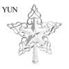 Holiday Party Ornament Glitter Star Christmas Tree Topper, Hollow Treetop Ornament, Top Accent Piece Sparkling Decoration for Home Decor Gold Silver