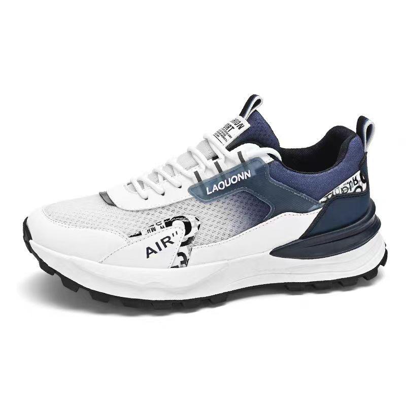 Spring and Autumn New Breathable Mesh Men's Shoes Comfortable Thick Bottom Running Sports and Leisure Shoes