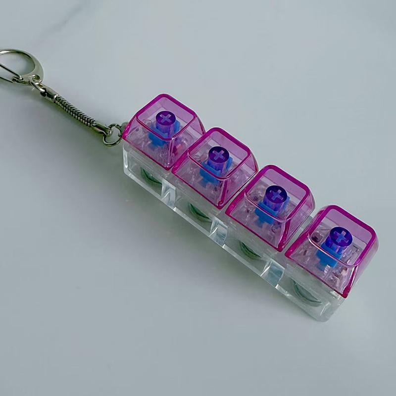 1 шт. Светящийся брелок-клавиатура Снятие стресса Нажимаемая кнопка со светодиодом Игрушка Для людей с тревогой Настольный аксессуар