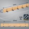 Ricoo MH023L-N clothes hanger, bamboo and steel, 5 foldable hooks