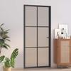 VidaXL Interior Door 93x201.5 Cm Black Frosted Glass and Aluminum 350558