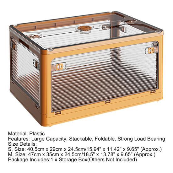 Storage Organizer High Capacity Strong Load Bearing Translucent with Handle Foldable Closets Lockers Folding Organizer Box Household Products