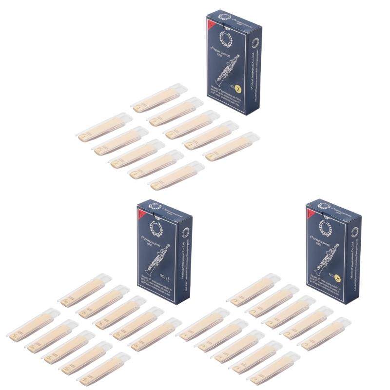 10pcs Professional Saxophone Reed Tone with Strength 2.0/2.5/3.0 for Bb Soprano Saxophone Reed Excellent Sound Durable