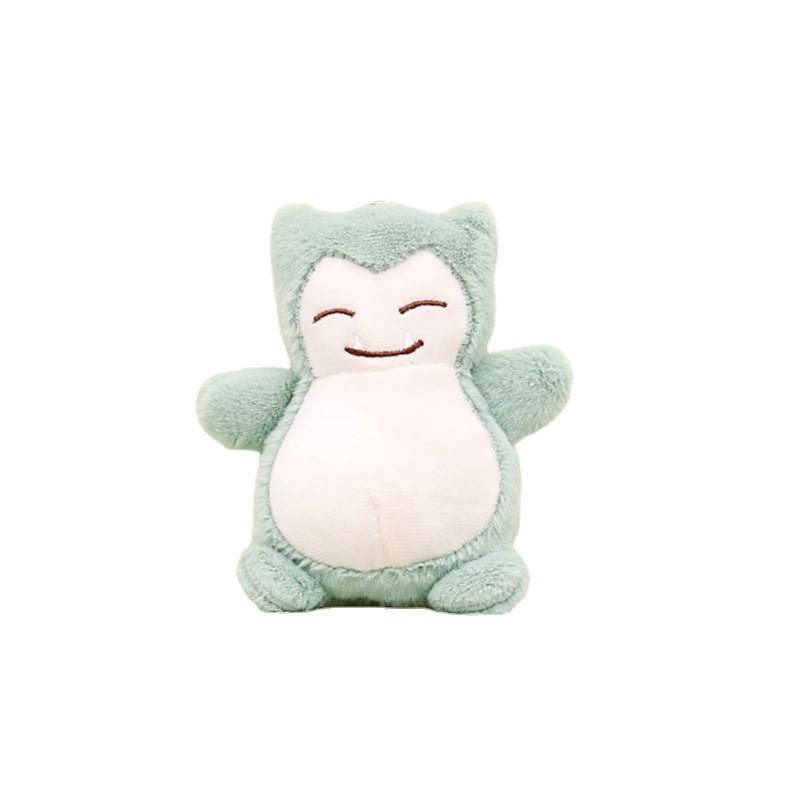 Cuddly Cartoon Snorlax Keychain Lavender And Blue Colors Soft Plush Material