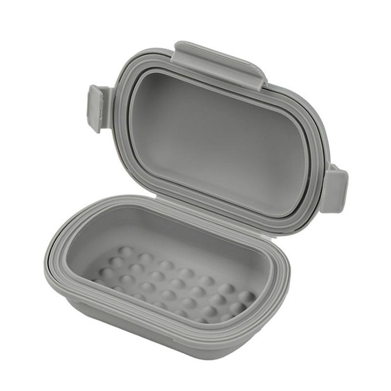 Travel Portable Flip Top Soap Dish with Lid-Leak Proof Bar Soap Container Flip Top or Fold Flat for Travel Hotel