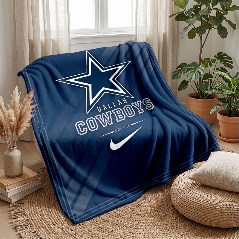 Dallas Cowboys Flannel Fleece Blanket Cozy Warm Throw Blanket For Couch Bed Travel All Season Use