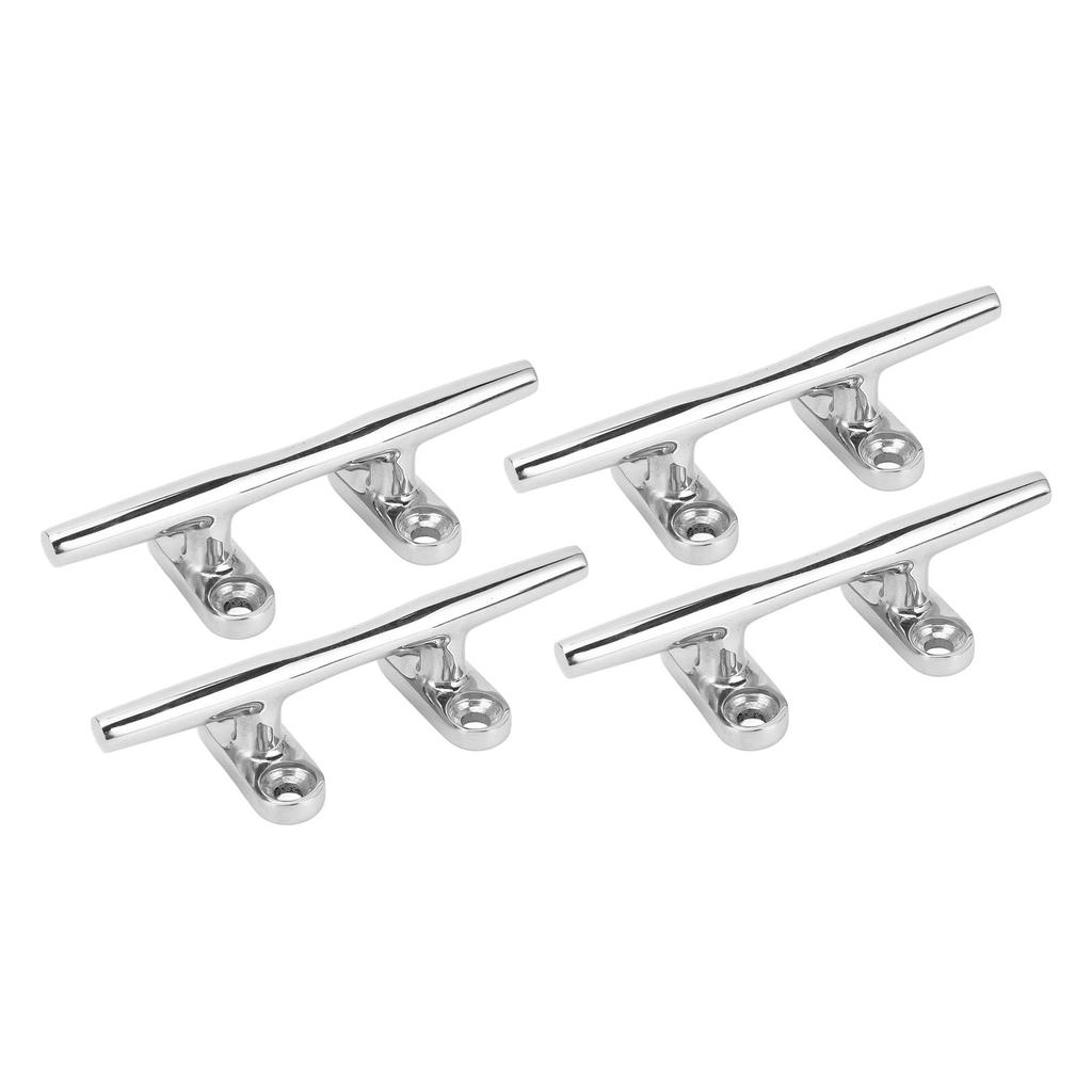 4PCS 4in Dock Cleat 316 Stainless Steel High Polished Boat Mooring Cleat for Yacht Ship Marine Desk