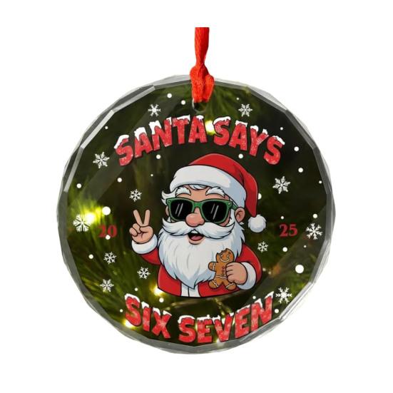 Санта говорит шесть семь рождественское украшение смешной 67 мем подвесное украшение рождественский прикол подарок для друзей семьи