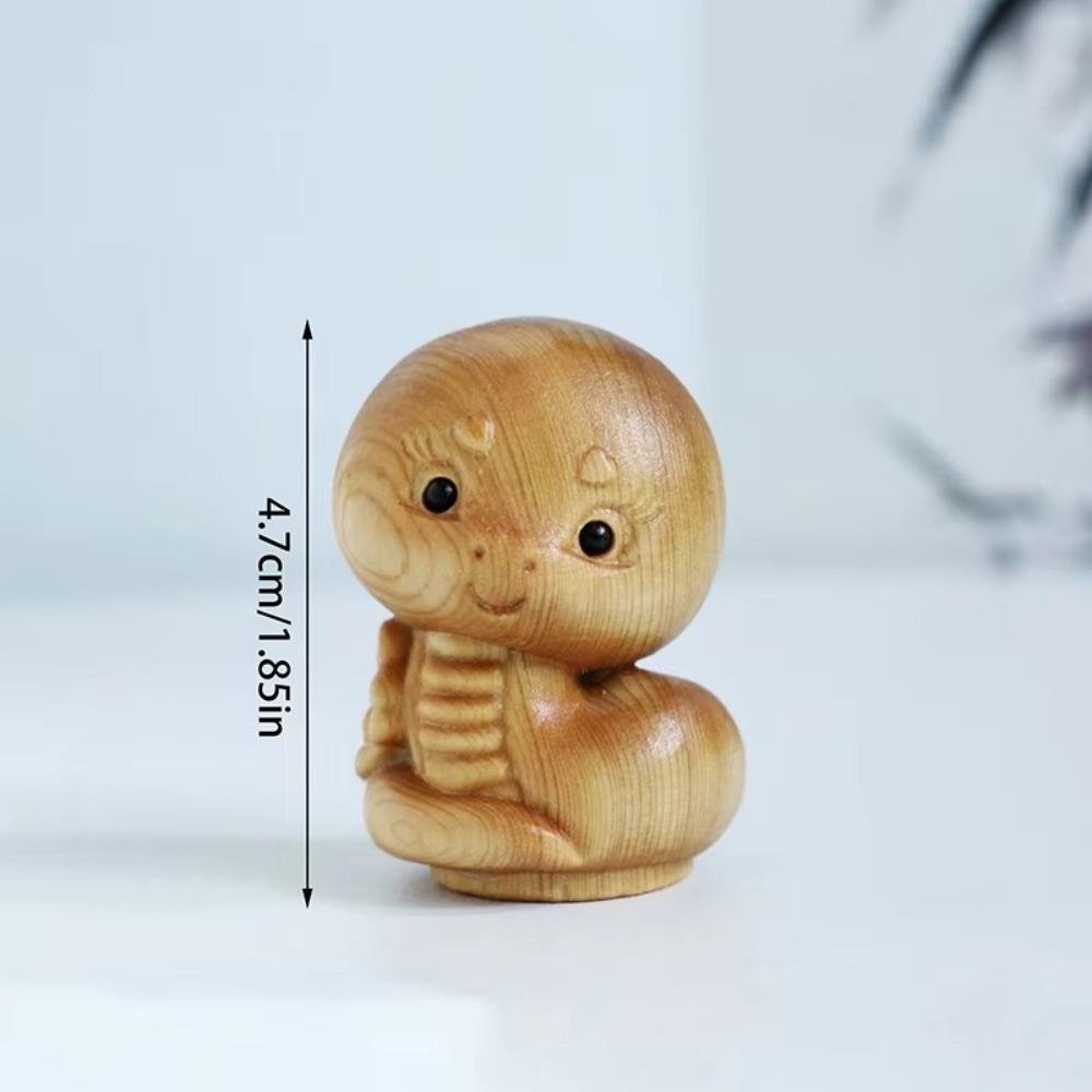 Резьба по дереву Китайский зодиак Поделки Мини Фигурка Украшение для рабочего стола Новое деревянное новогоднее украшение