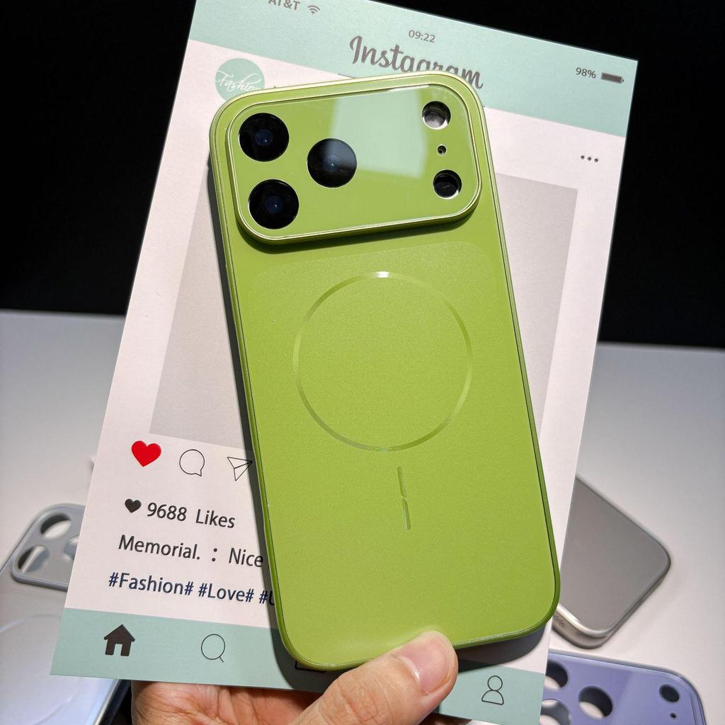 Мгновенный 17 Звезд Вселенная Оранжевый Чехол для iPhone 16 Pro Max с Полным Покрытием Объектива, Большим Окном, Магнитным Дизайном и Защитой от Падений