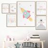 Outer Space Theme Decoration Nursery Wall Art Canvas Painting Posters And Prints Wall Pictures Baby Kids Room Décor No Frame