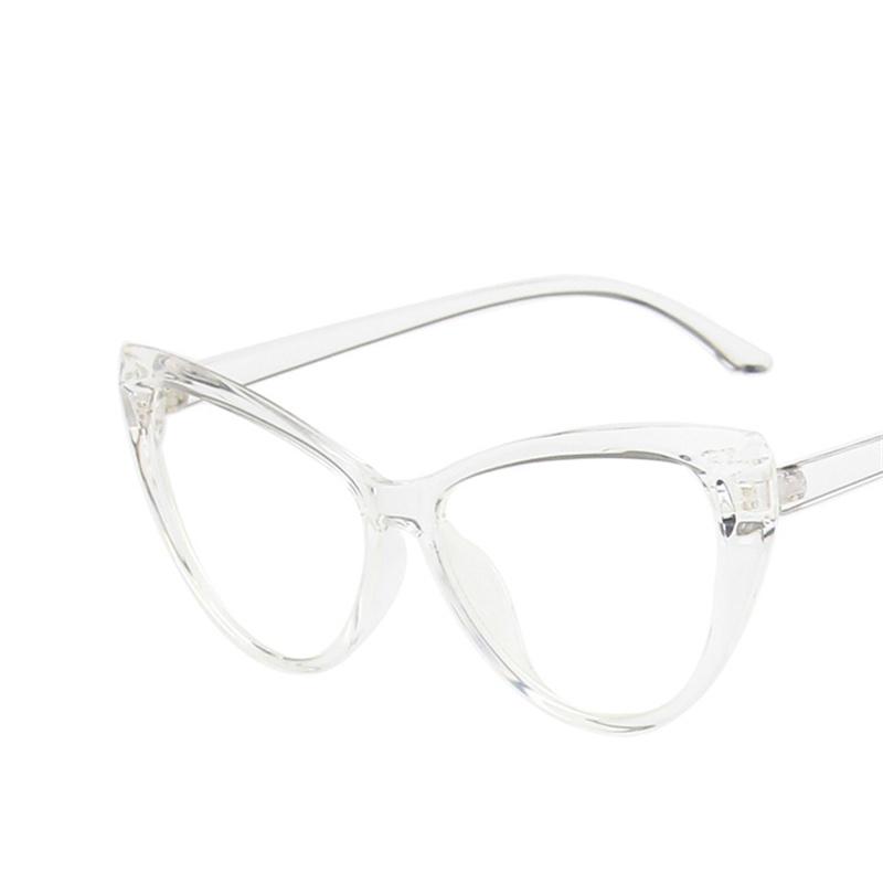 New Retro Cat Eye Glasses Frame Women Brand Vintage Trend Anti-Blue Light Glasses Transparent Frame Myopia Eyeglasses
