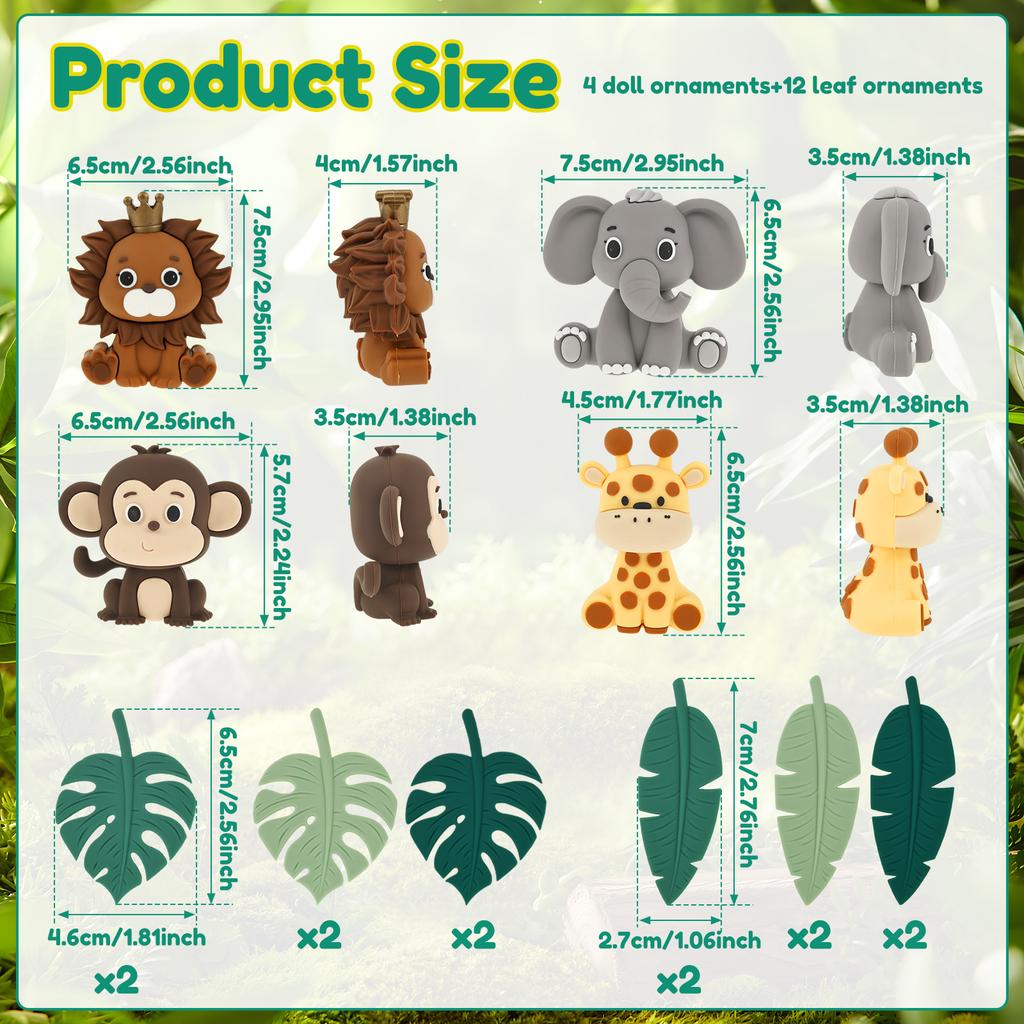 Топпер для торта Животные Сафари в джунглях Лев Жираф Обезьяна Слон для украшения торта на детский праздник, праздник, день рождения, милый подарок