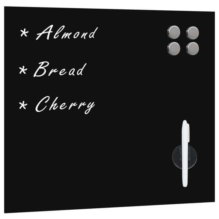 VidaXL Magnetic Wall-Mounted Blackboard Glass 60x60 Cm