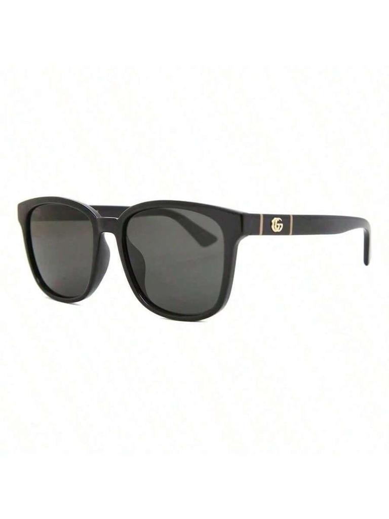 Gucci GG0637SK-001 Квадратные Солнцезащитные Очки для Мужчин Женщин Черные Золотые Логотип GG