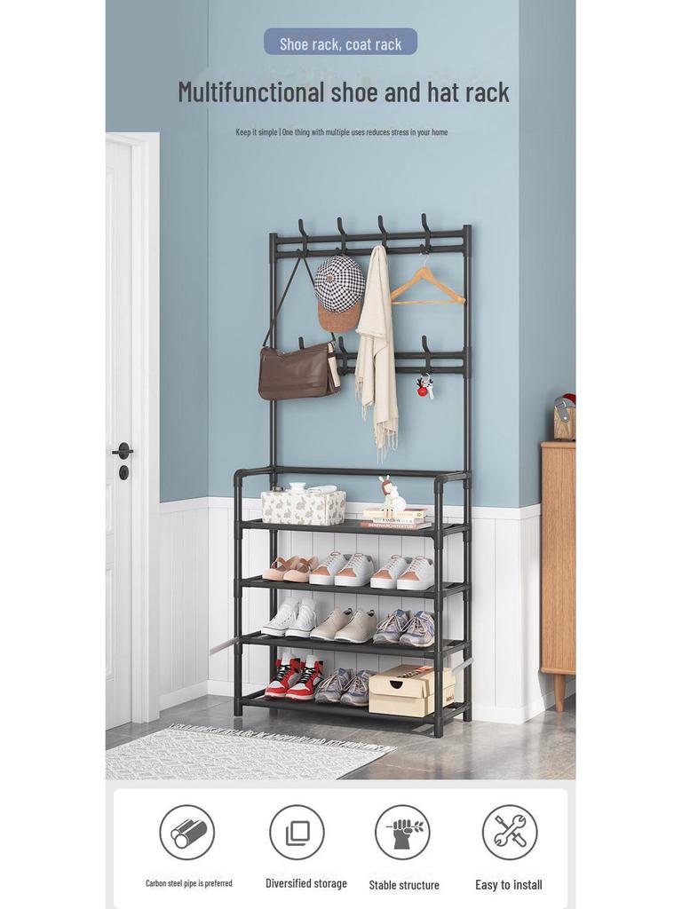 Компактная многоуровневая полка для обуви и головных уборов для установки в дверном проеме — экономичное решение для хранения