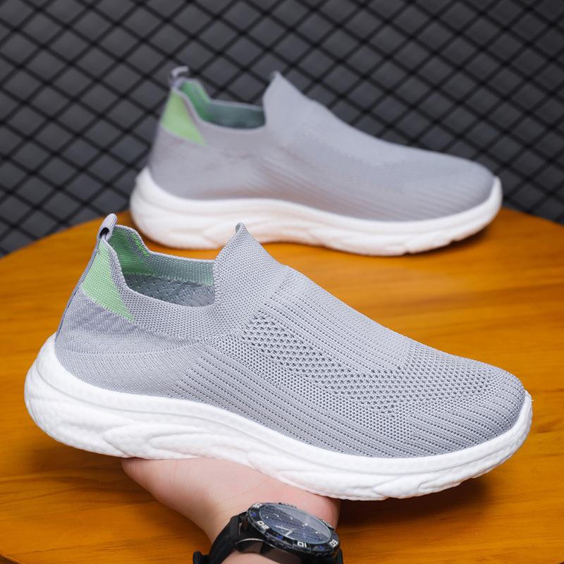 Spring men's shoes new fly-woven socks shoes breathable ultra-light sports shoes casual shoes men's mesh shoes