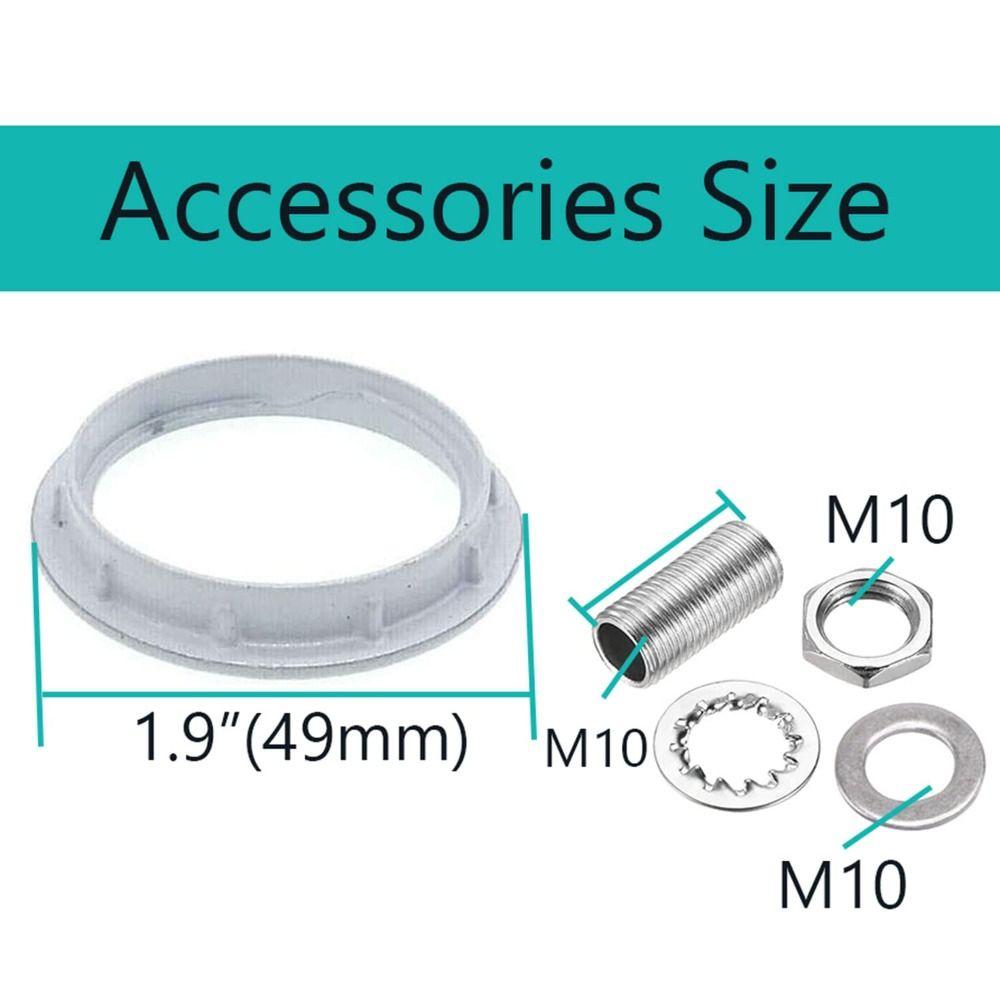 3 Pack E27 Porcelain Threaded Ceramic Shade Ring Bulb Medium Base  Light