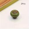 2pcs Colored Ceramic Cabinet Knobs Leopard Glass Round Single Hole Pulls with Mounting Hardware for Closets
